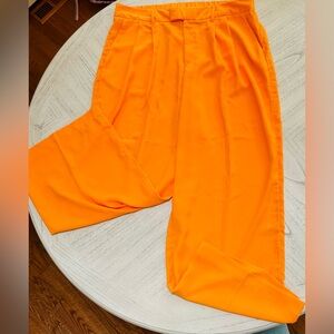 A New Day wide leg pants, vivid orange, size 17, elastic waist and pleated front